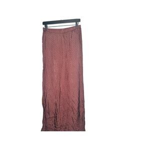 SPLENDID Purple Maroon Abstract Satin Lumi Wide Leg Pants Size Medium